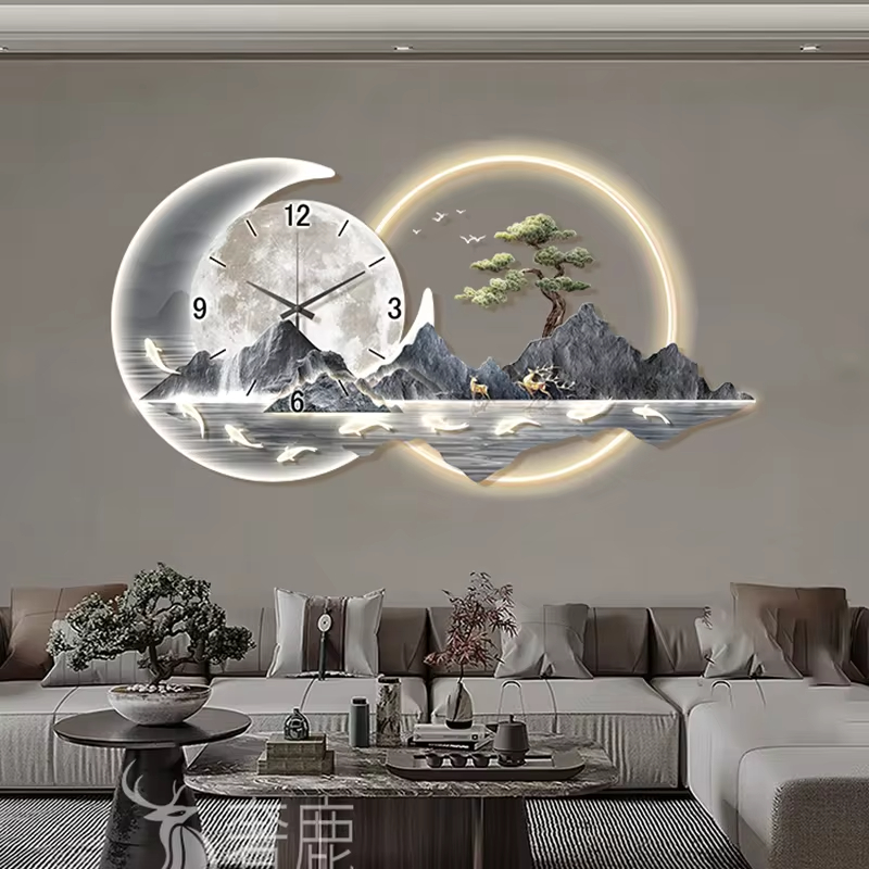 静かな中国風の壁掛け時計,高級ファッション,シンプルなレスト - Lighting Home Decor Wall Clocks のレビューと価格