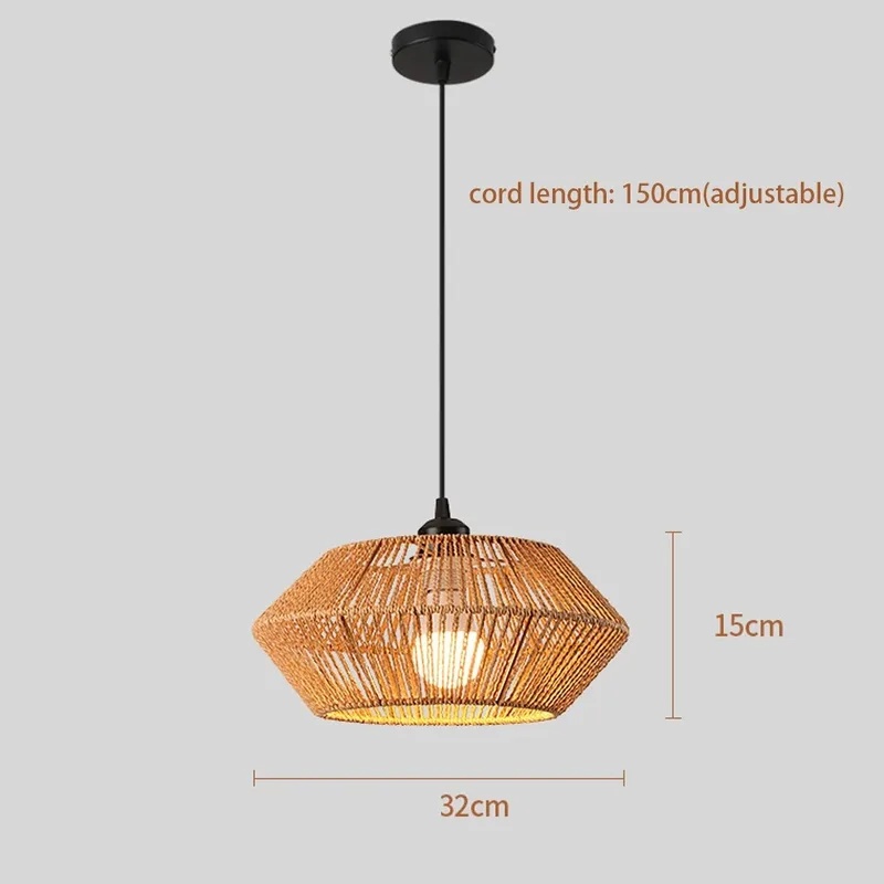 ボホスタイルのラタン製ペンダントライト、幾何学的な六角形の籐 - Geometric Lamp Shade のレビューと価格