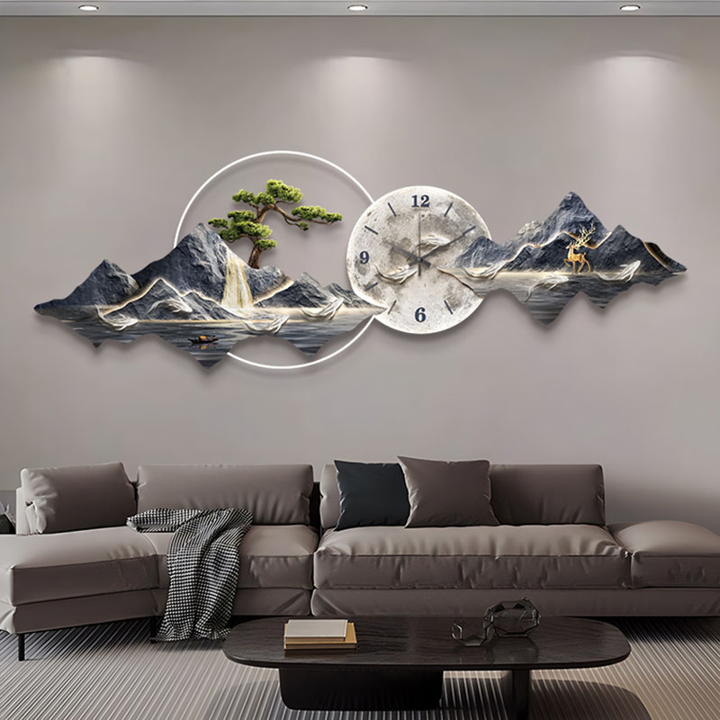 リビングルームの壁時計アート壁画高級大型美的モダン壁時計クリ - Lighting Home Decor Wall Clocks のレビューと価格