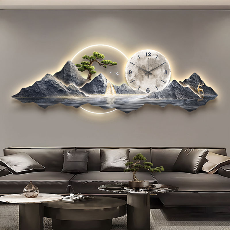 リビングルームの壁時計アート壁画高級大型美的モダン壁時計クリ - Lighting Home Decor Wall Clocks のレビューと価格