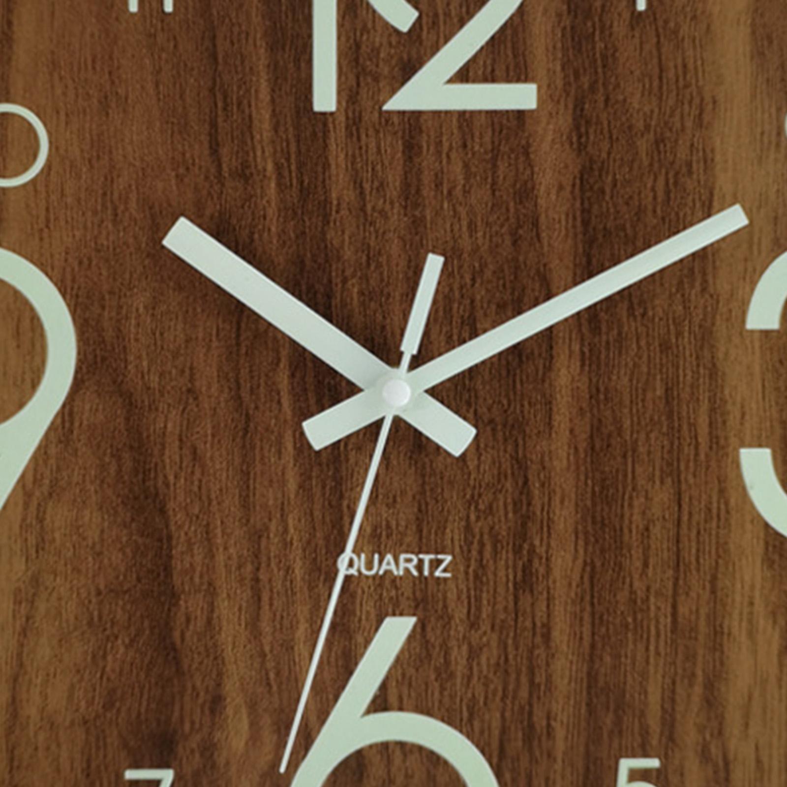 30cm正方形壁掛け時計、発光木製装飾、モダンナイトライト、 - Lighting Home Decor Wall Clocks のレビューと価格