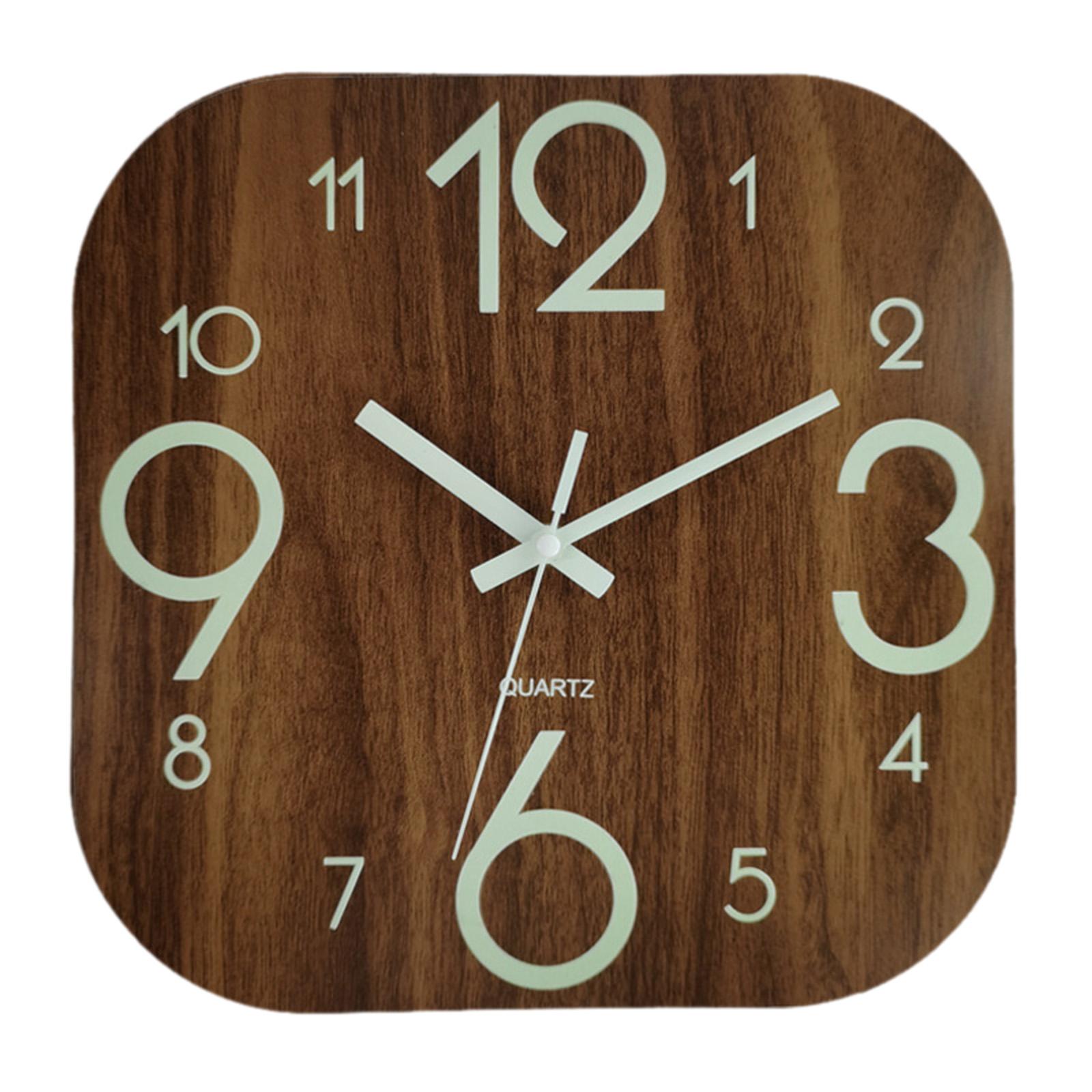 30cm正方形壁掛け時計、発光木製装飾、モダンナイトライト、 - Lighting Home Decor Wall Clocks のレビューと価格