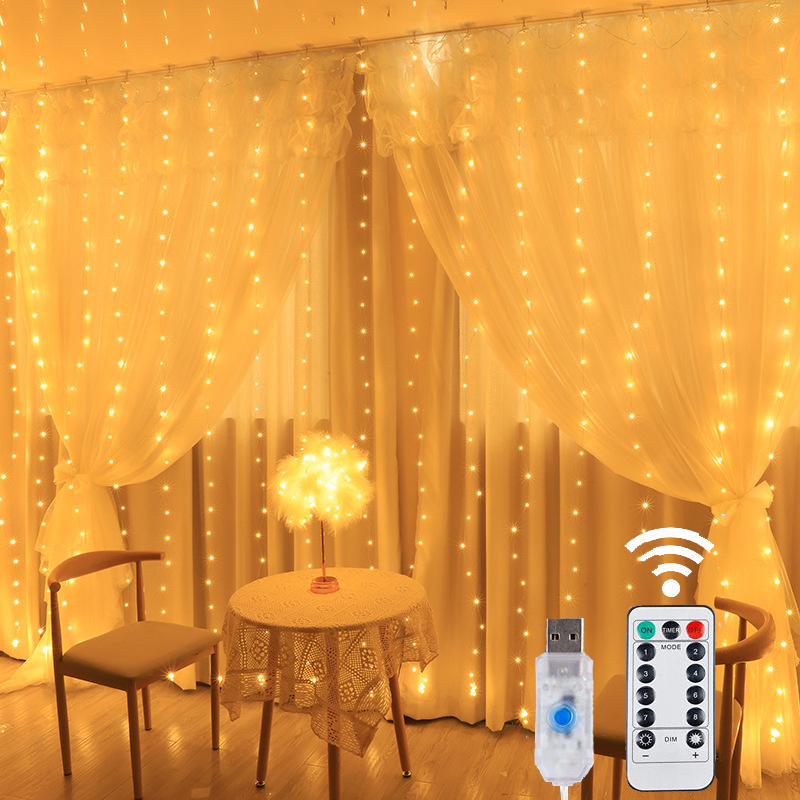 LEDカーテンライトガーランド,USB,窓の装飾,ワイヤー, - Fairy Light Curtain のレビューと価格