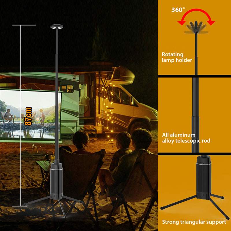 ポータブル伸縮式LEDワークライト、USB充電式、キャンプラ - Floor Lamp Tripod のレビューと価格