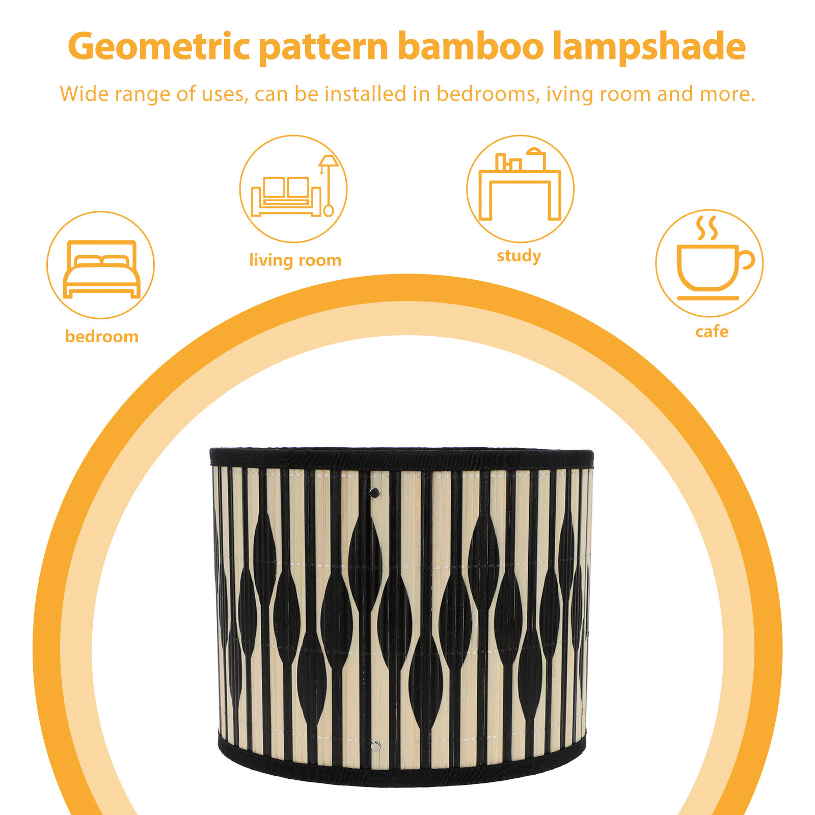 高級竹製ランプシェード。幾何学模様のデザインで、お部屋のイン - Geometric Lamp Shade のレビューと価格