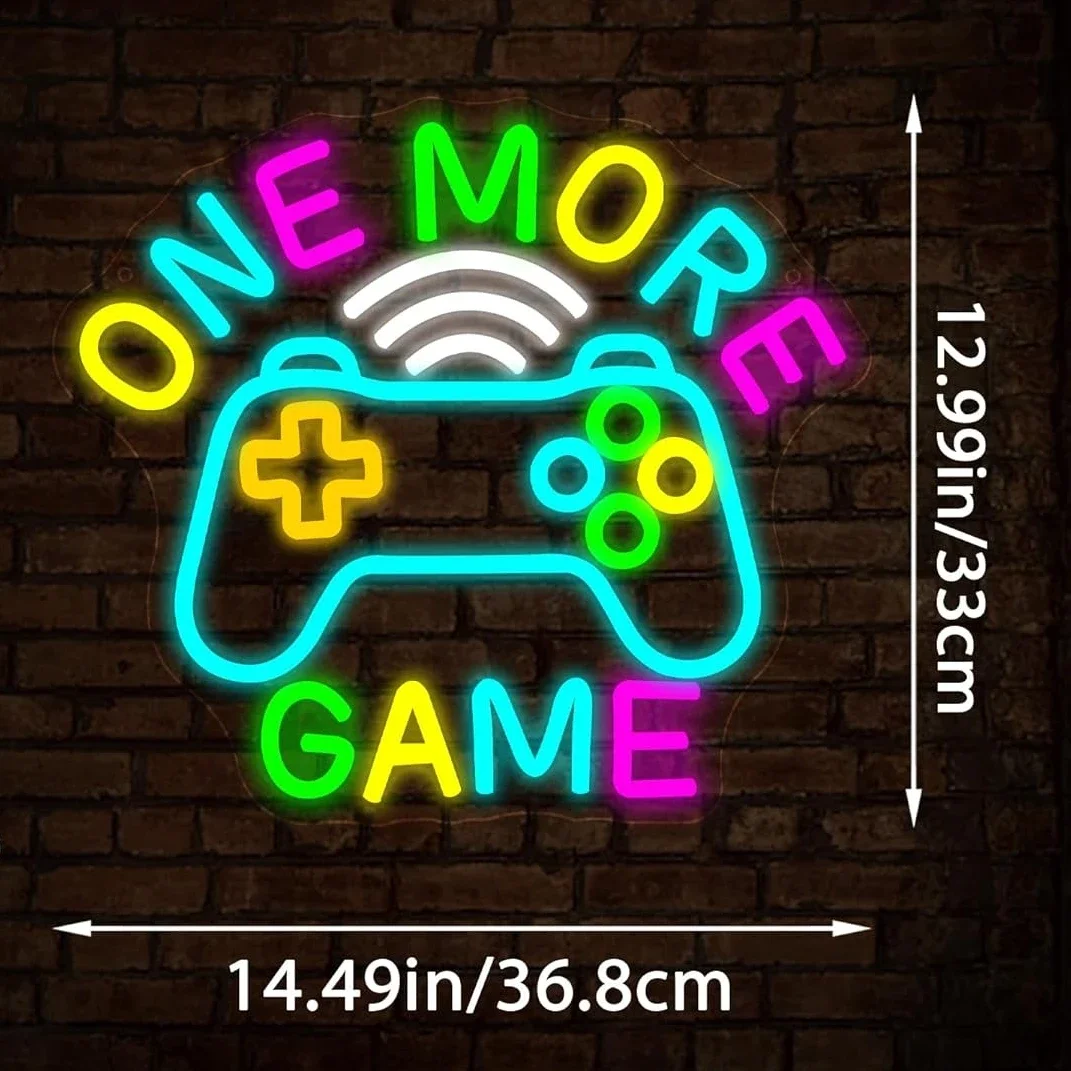 「One More Game」ネオンサイン、ゲームコントロー - Lighting Decor And More のレビューと価格