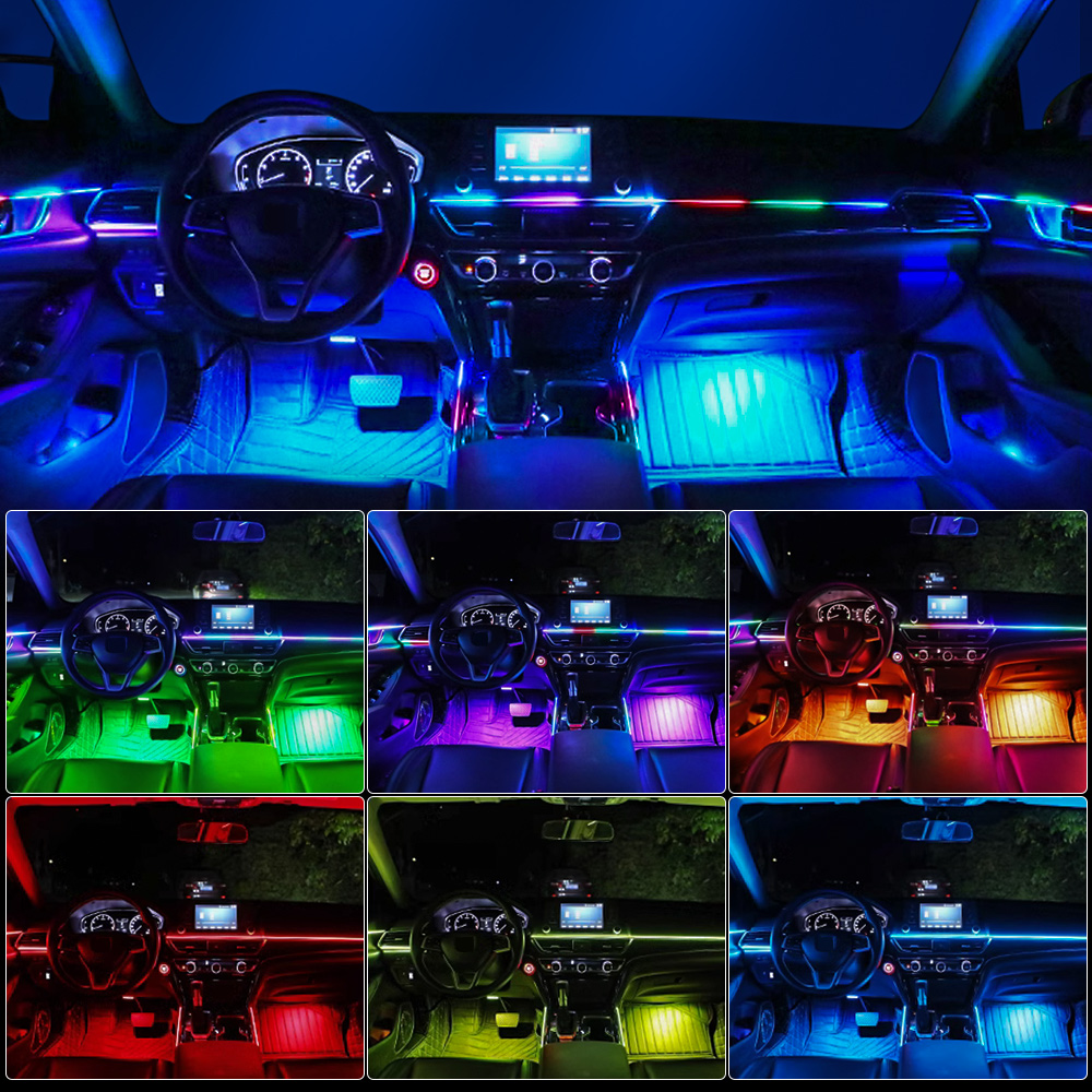 ユニバーサル Led 車のアンビエントライト RGB 64  - Lighting Interior Decor のレビューと価格