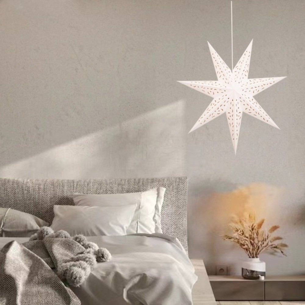 新年飾り　中空星型ハンギングペンダント　紙製　イード・ムバラ - Pendant Lighting Christmas Decor のレビューと価格